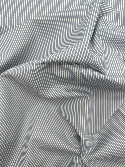 Japanese Denim, Cotton Ticking Stripe 8 oz – Sky Blue/White