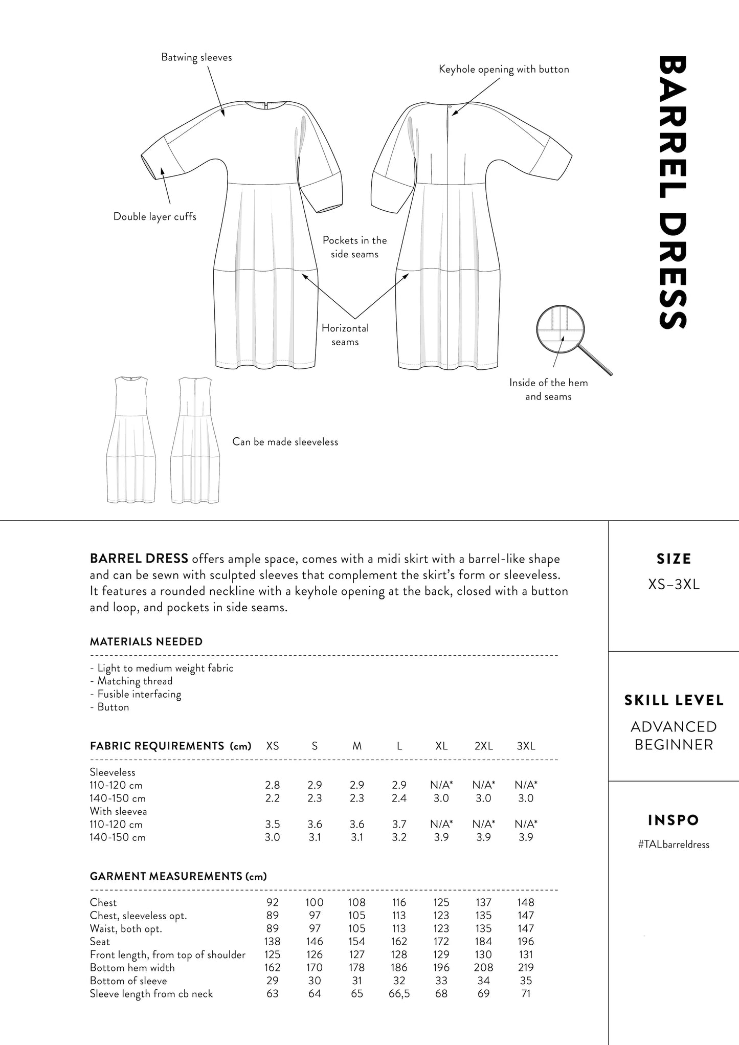 The Assembly Line Barrel Dress, Size XS-3XL