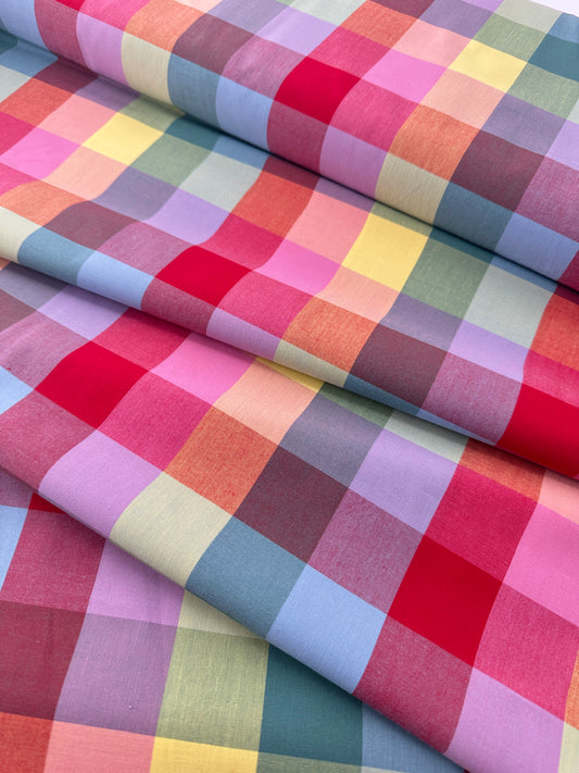 AGF Premium Cotton, Picnic Wovens, Large Plaid - Rainbow