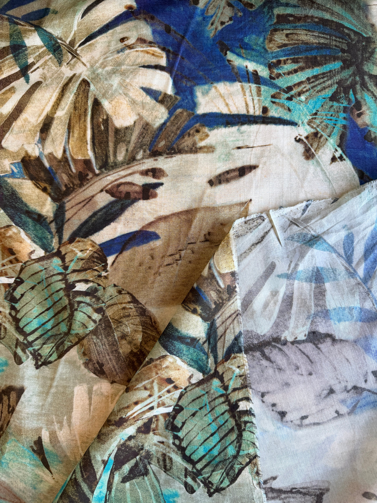 Cotton/Silk Lawn, Monstera Jungle