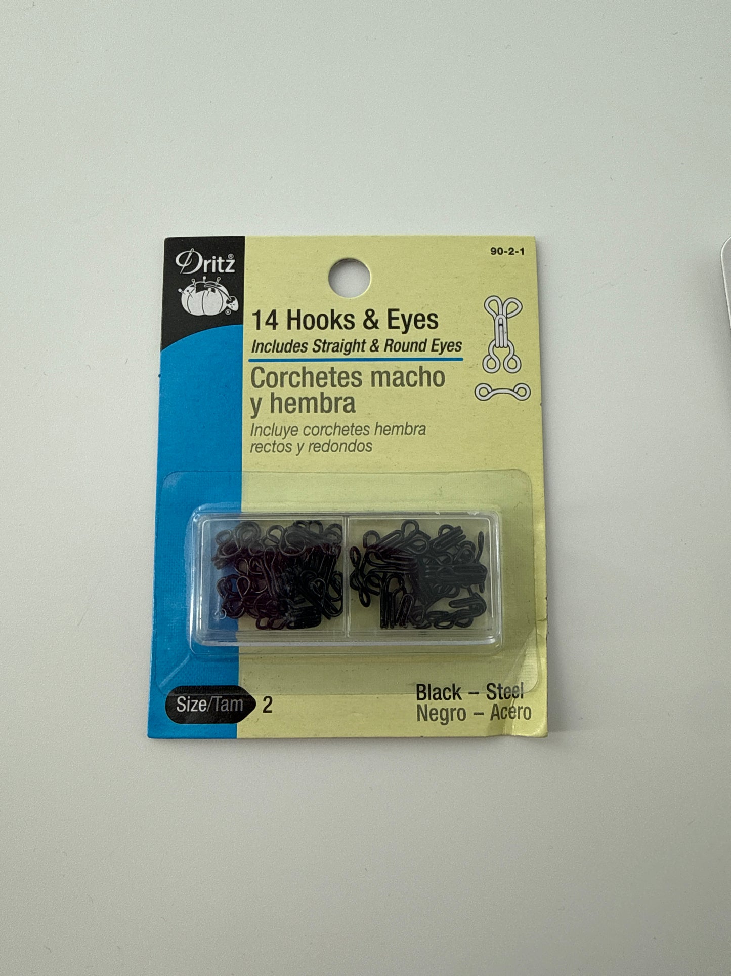 Hook & Eye Closures, Size 2, 14 sets