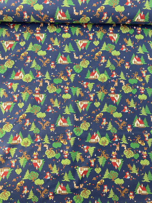 Kokka Cotton Sheeting, Chibi Petit - Little Red Riding Hood
