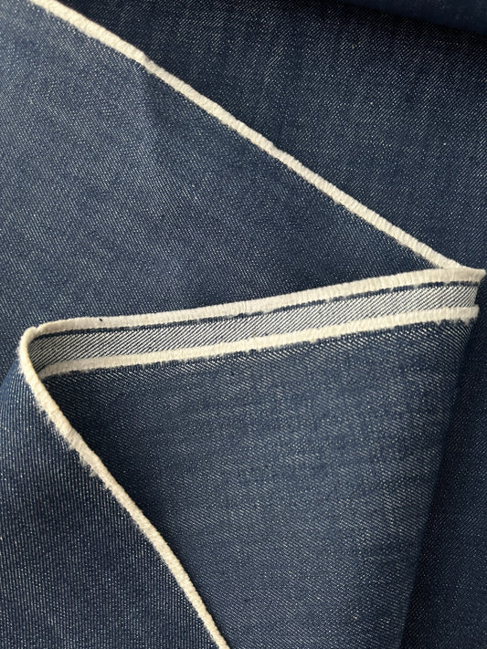 Italian Denim, Cotton, Medium Indigo