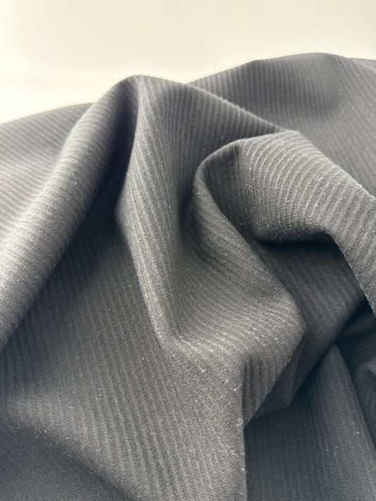 Wool Blend Textured Woven, Black