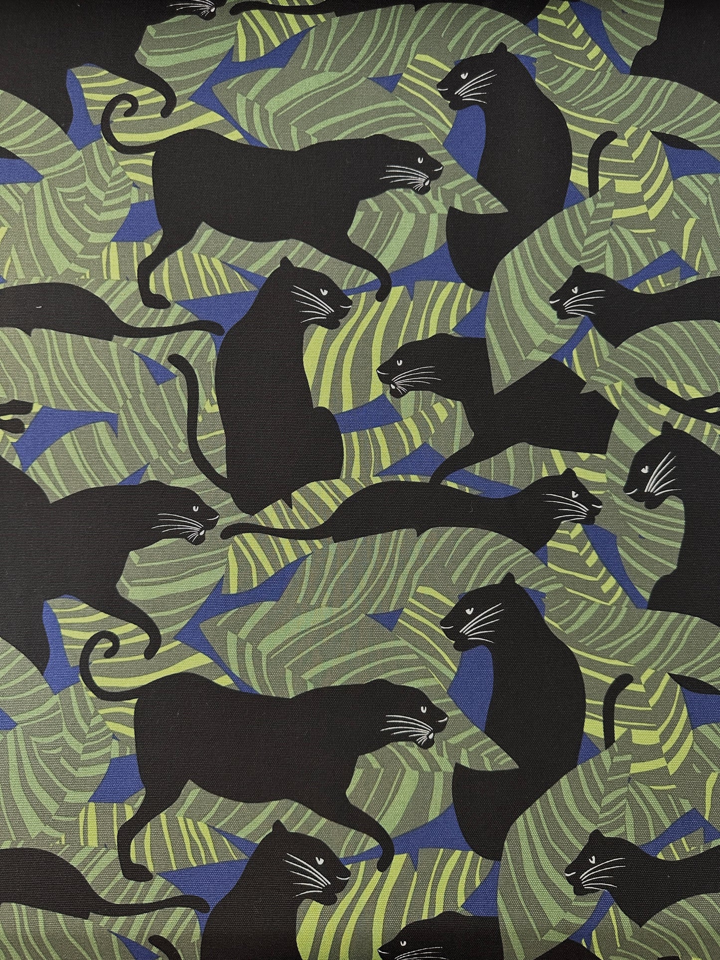 Cotton Canvas Print, Black Panthers