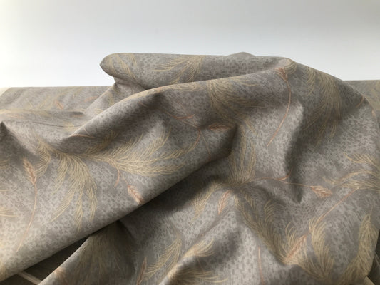Japanese Cotton Shirting, Wheat Print – Gray