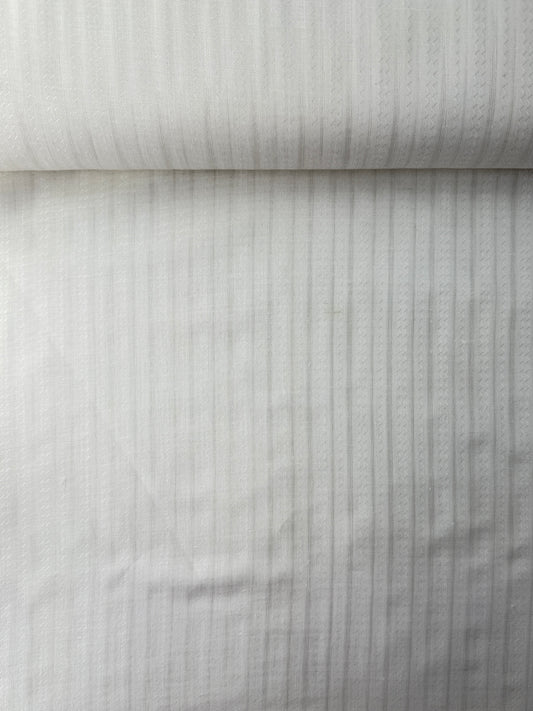 Linen Tonal Vertical Stripe - White