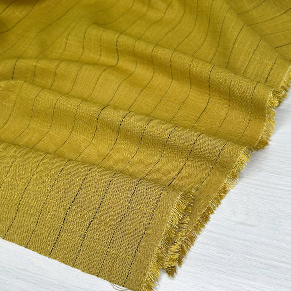 Viscose/Linen Yard Dye Stripe, Mustard/Black