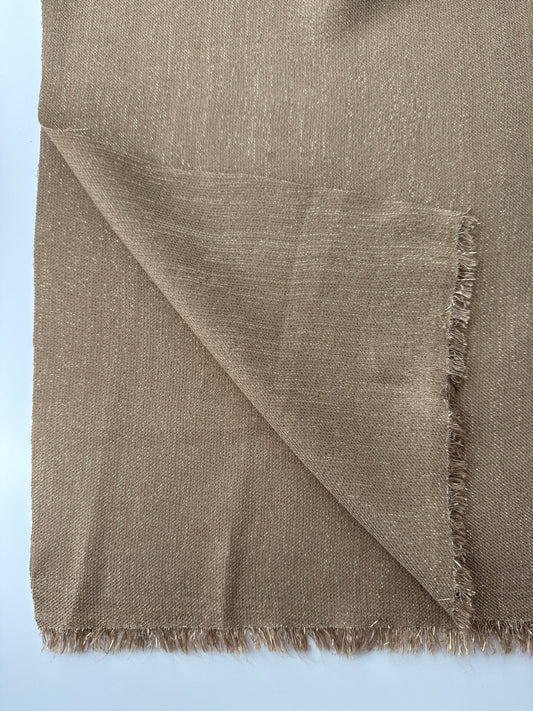 Rayon/Linen Twill with Lurex, Camel/Gold