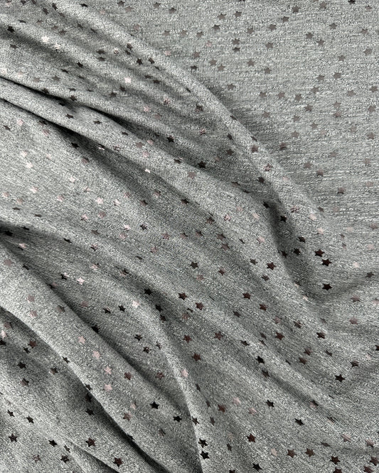 Cotton Blend French Terry, Foil Star Print, 205 gsm