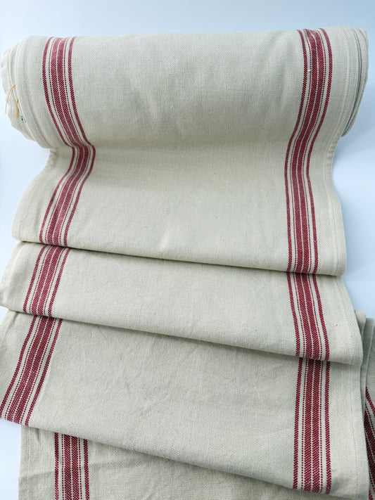 Cotton Toweling, Finished Sides – Yarn Dye Stripe, Red