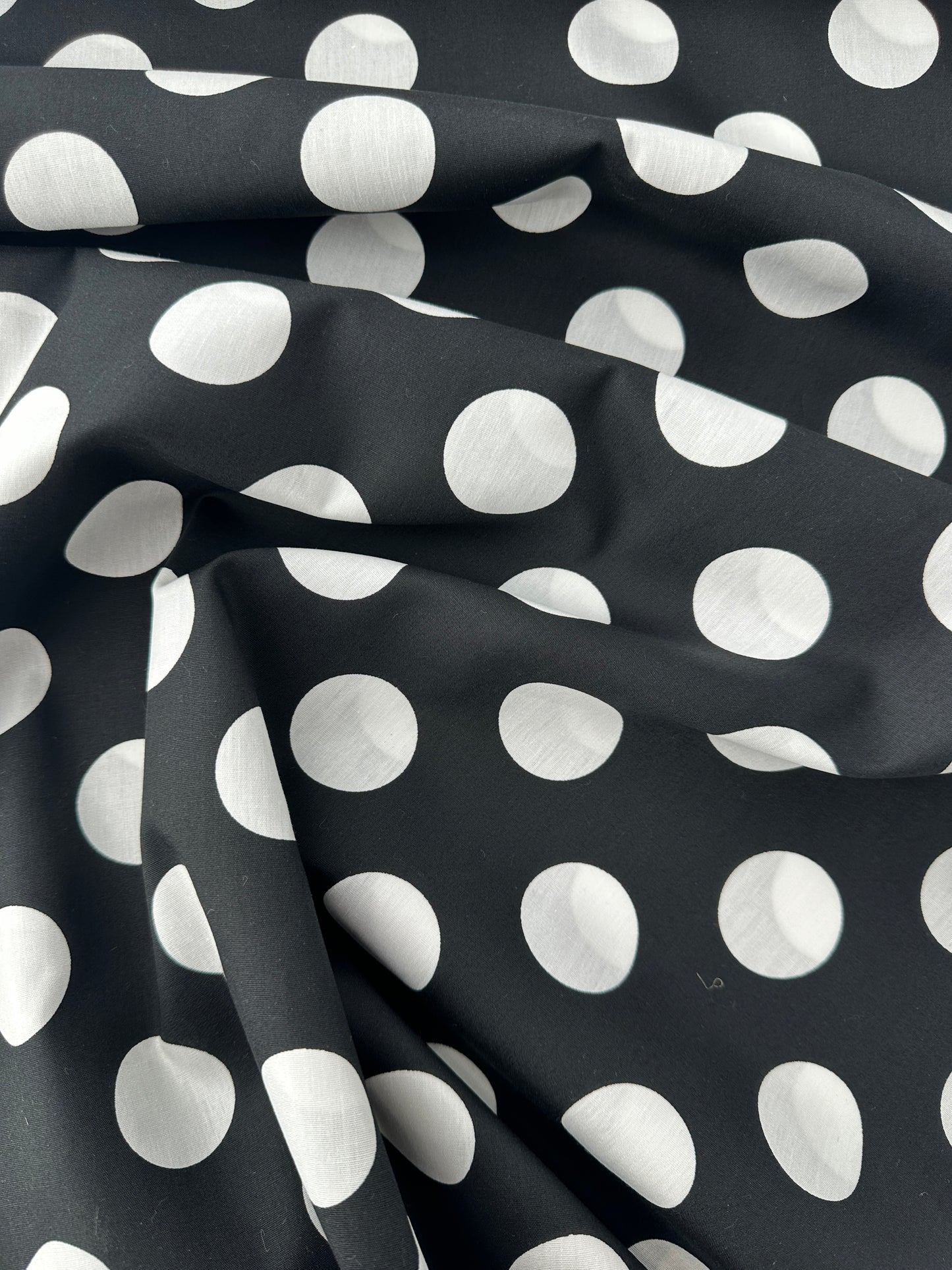 Japanese Cotton Broadcloth, Big Dots, Black & White