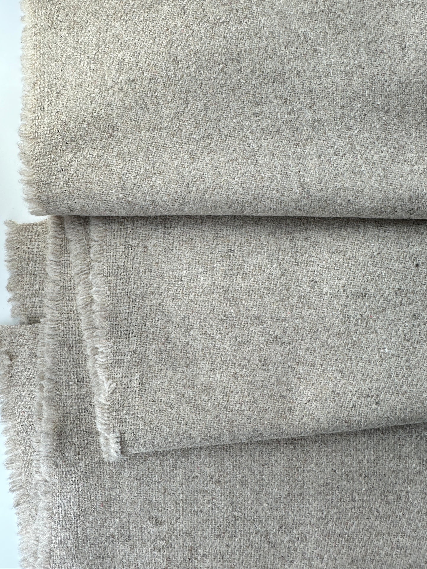 Wool Flannel, Herringbone Weave, Oatmeal, 7.41 oz