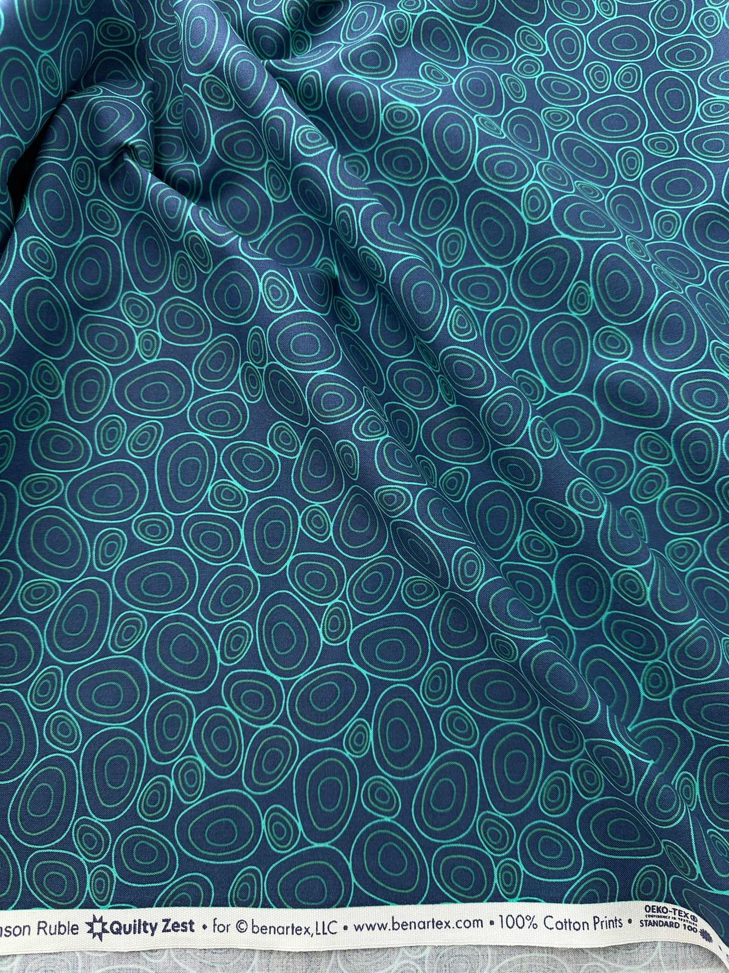 Cotton Sheeting, Puddles, Navy