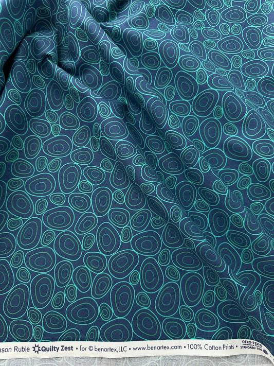 Cotton Sheeting, Puddles, Navy