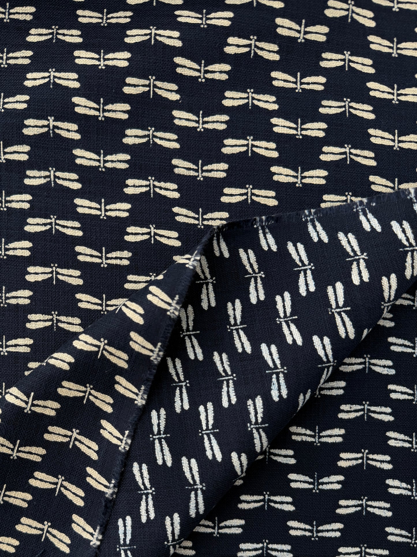 Sevenberry Cotton Sheeting, Dragonfly - Dark Blue