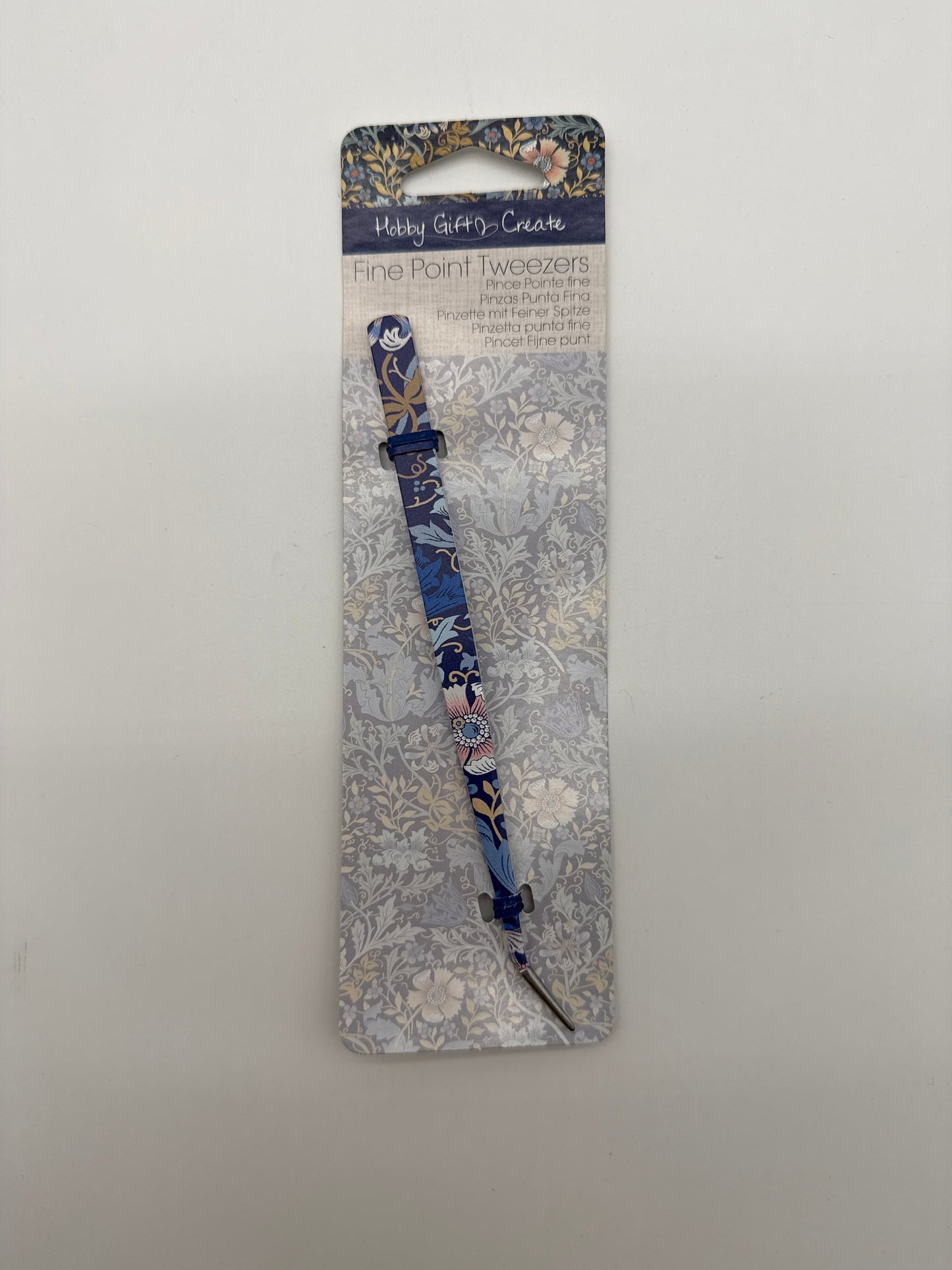 Fine Point Tweezers, Blue Floral