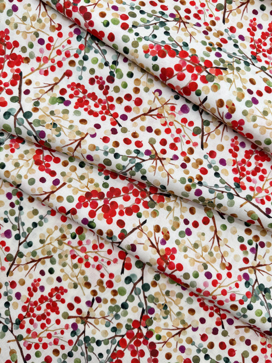 Cotton Sheeting, Very Berry Christmas