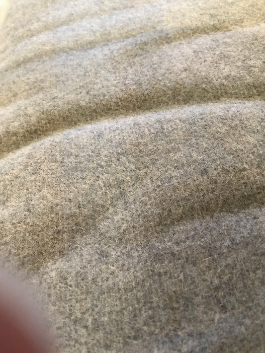 Italian Wool, Melton, Shadow Plaid, Blush/Light Gray