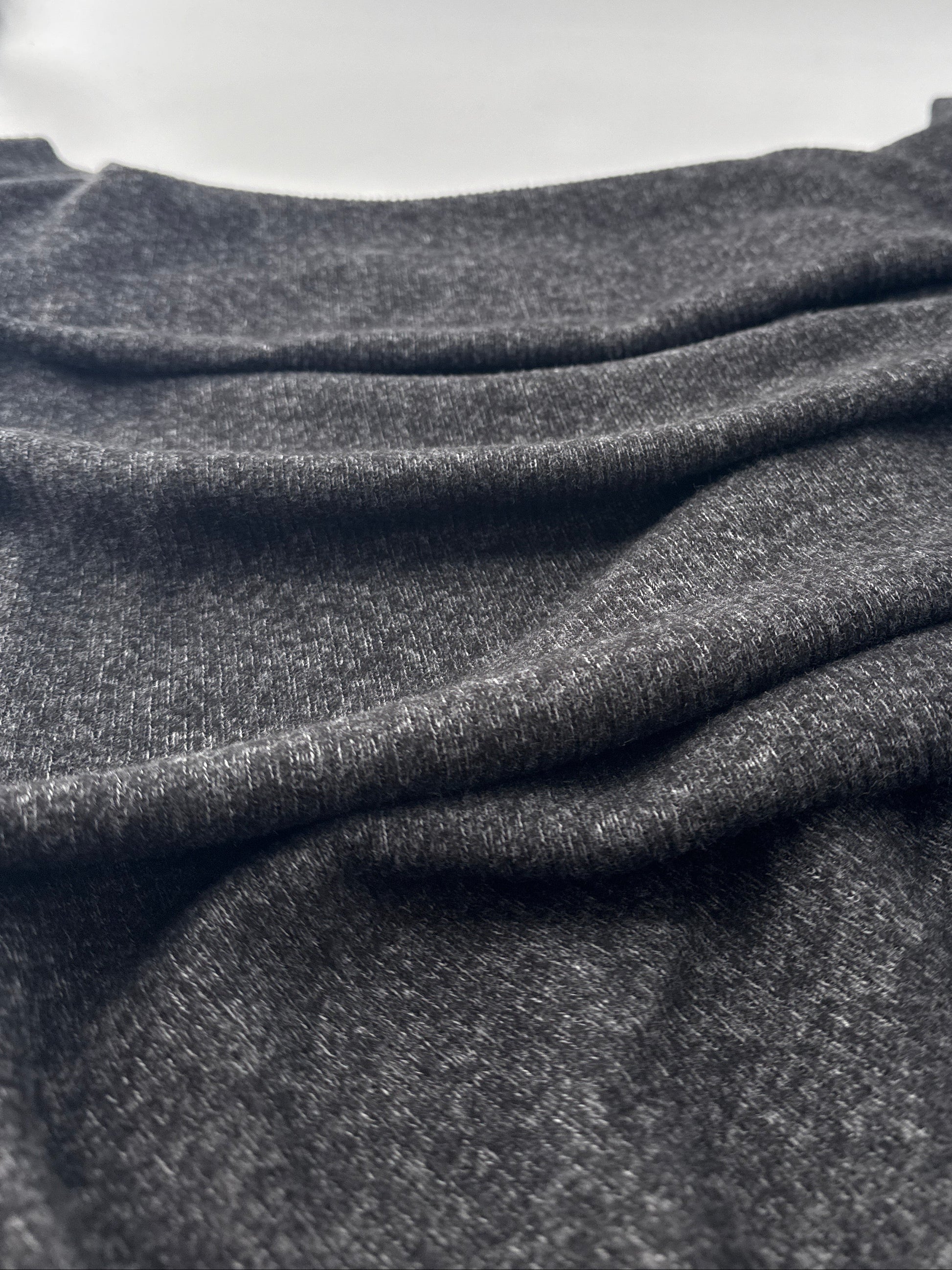 Rayon Blend Sweater 2x2 Rib Knit, 195 gsm – Black