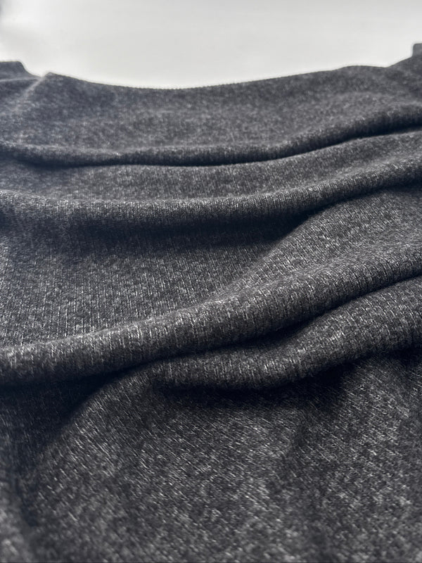 Rayon Blend Sweater 2x2 Rib Knit, 195 gsm – Black