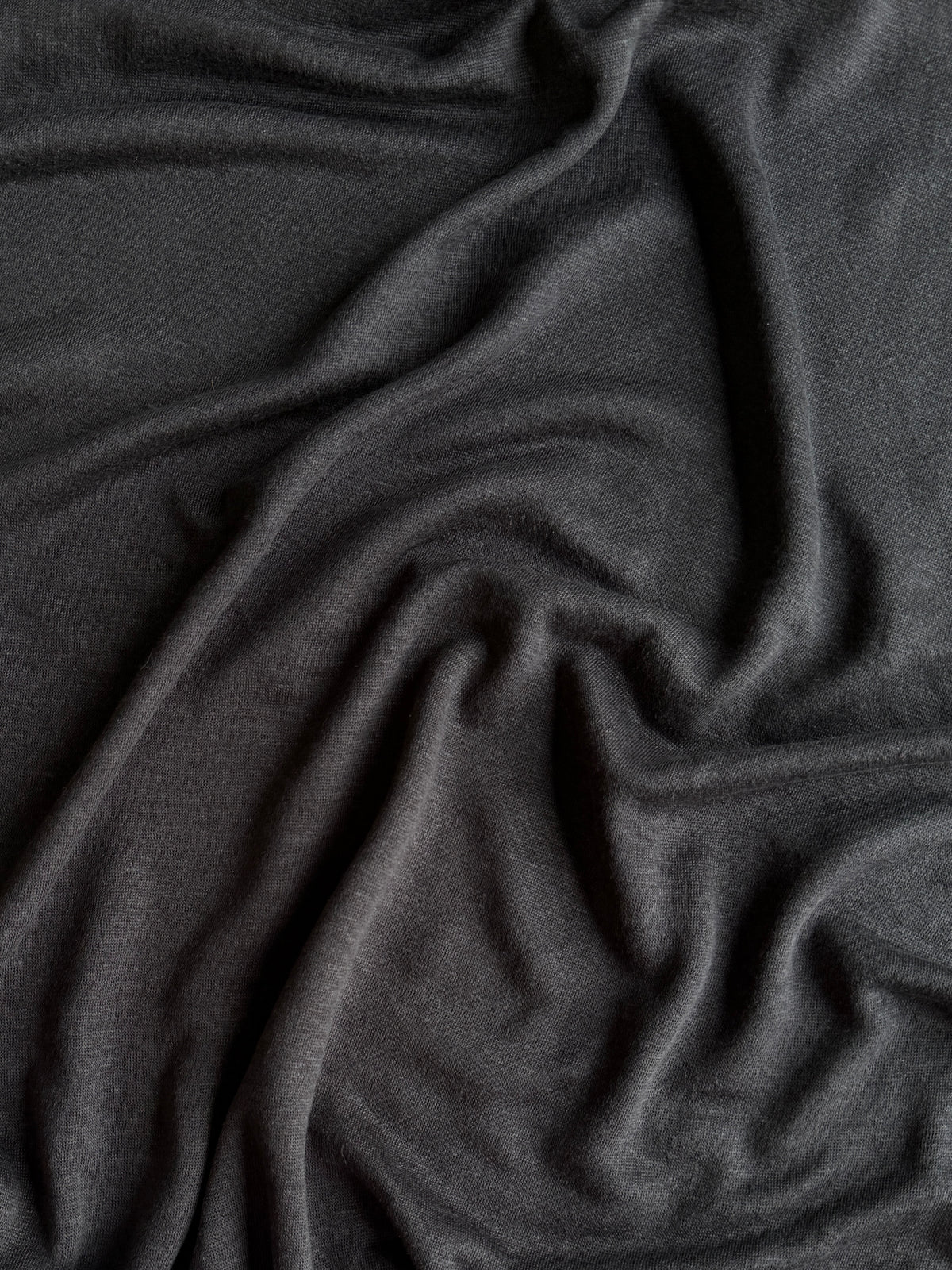 Linen Single Jersey, Graphite, 180 gsm