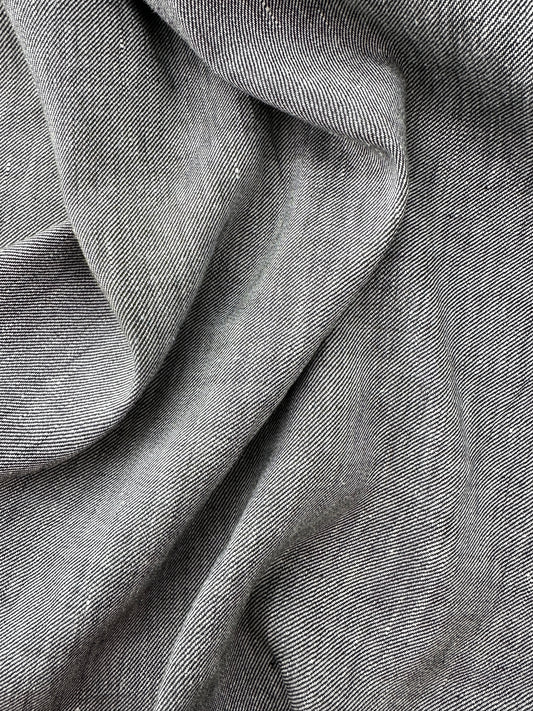 Linen Yarn Dye Twill, Black/Natural