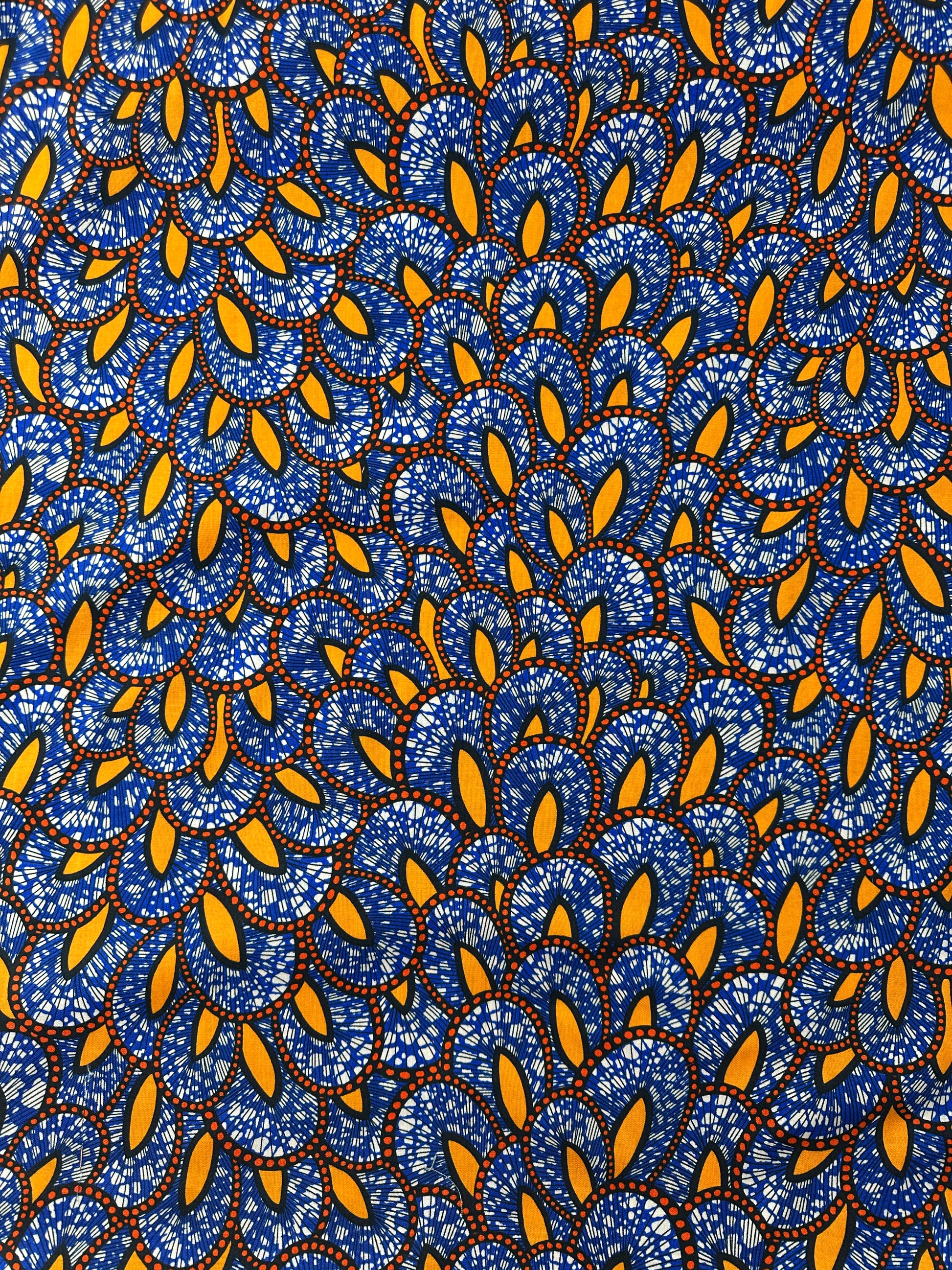 Japanese Cotton Sheeting, African Style Prints – Cobalt