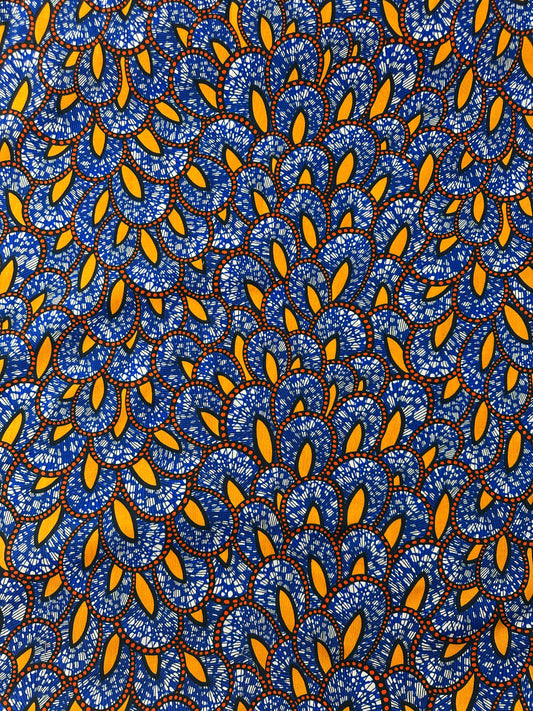 Japanese Cotton Sheeting, African Style Prints – Cobalt