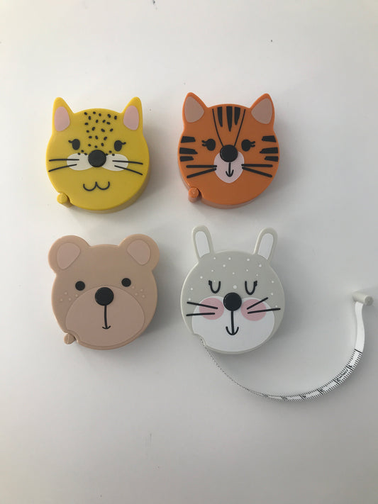 Measuring Tape, Retractable, Animal Faces, 60"
