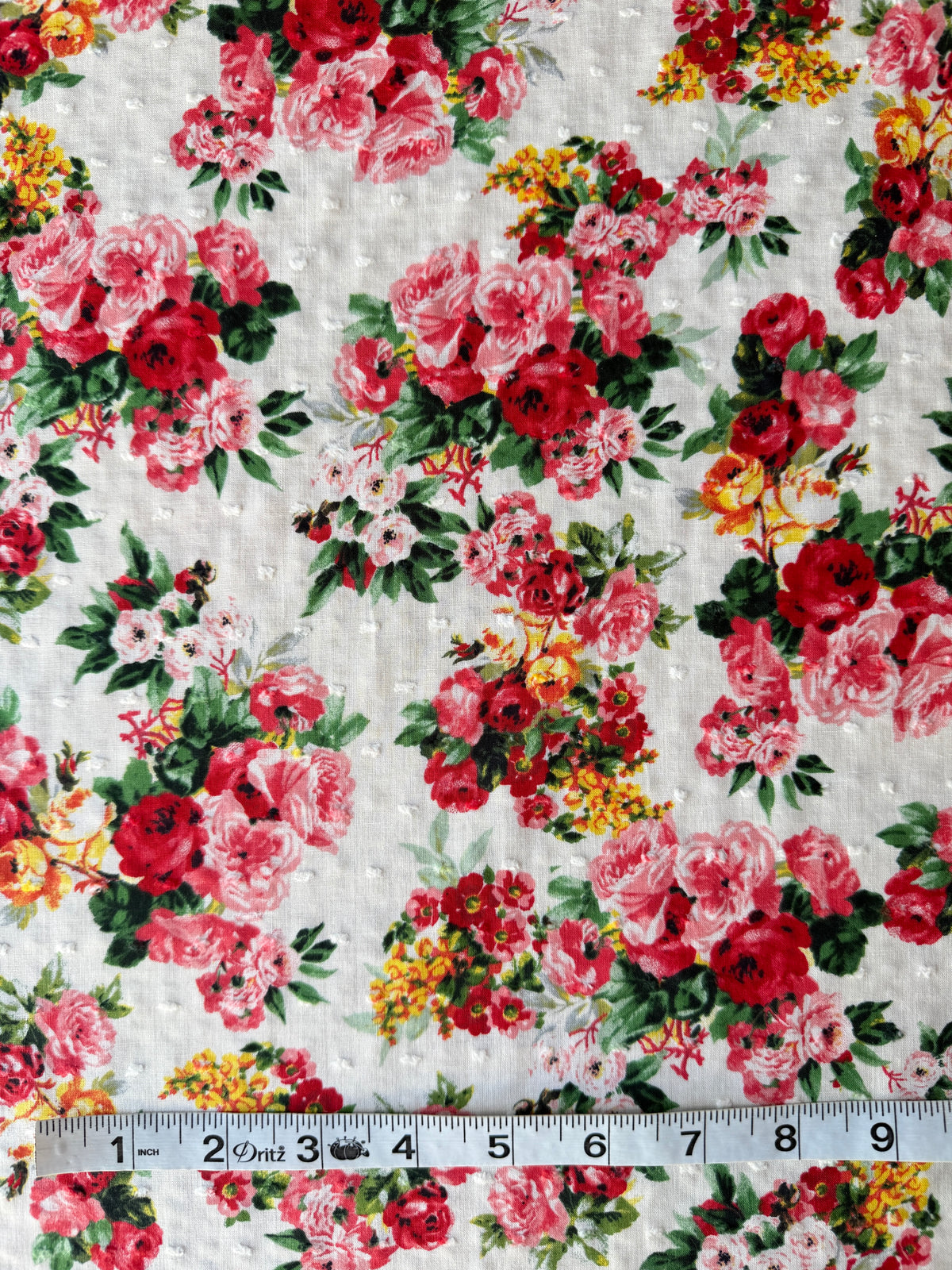 Cotton Lawn, Swiss-dot Floral