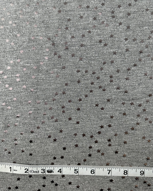 Cotton Blend French Terry, Foil Star Print, 205 gsm