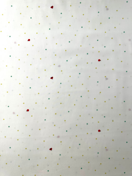 Japanese Cotton Poplin, Ladybug Print