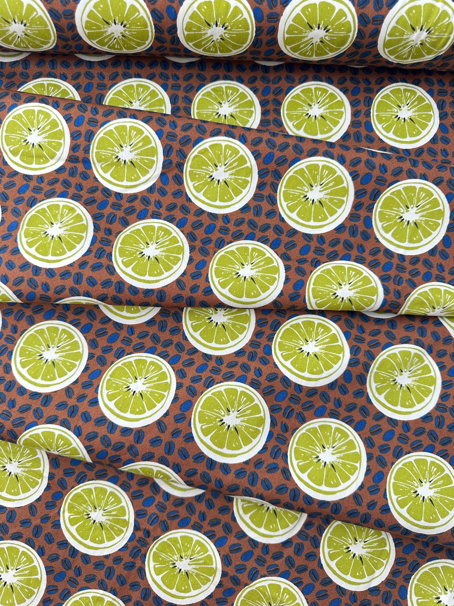 Sevenberry Cotton Poplin, Citrus Coffeebeans – Kelly Green