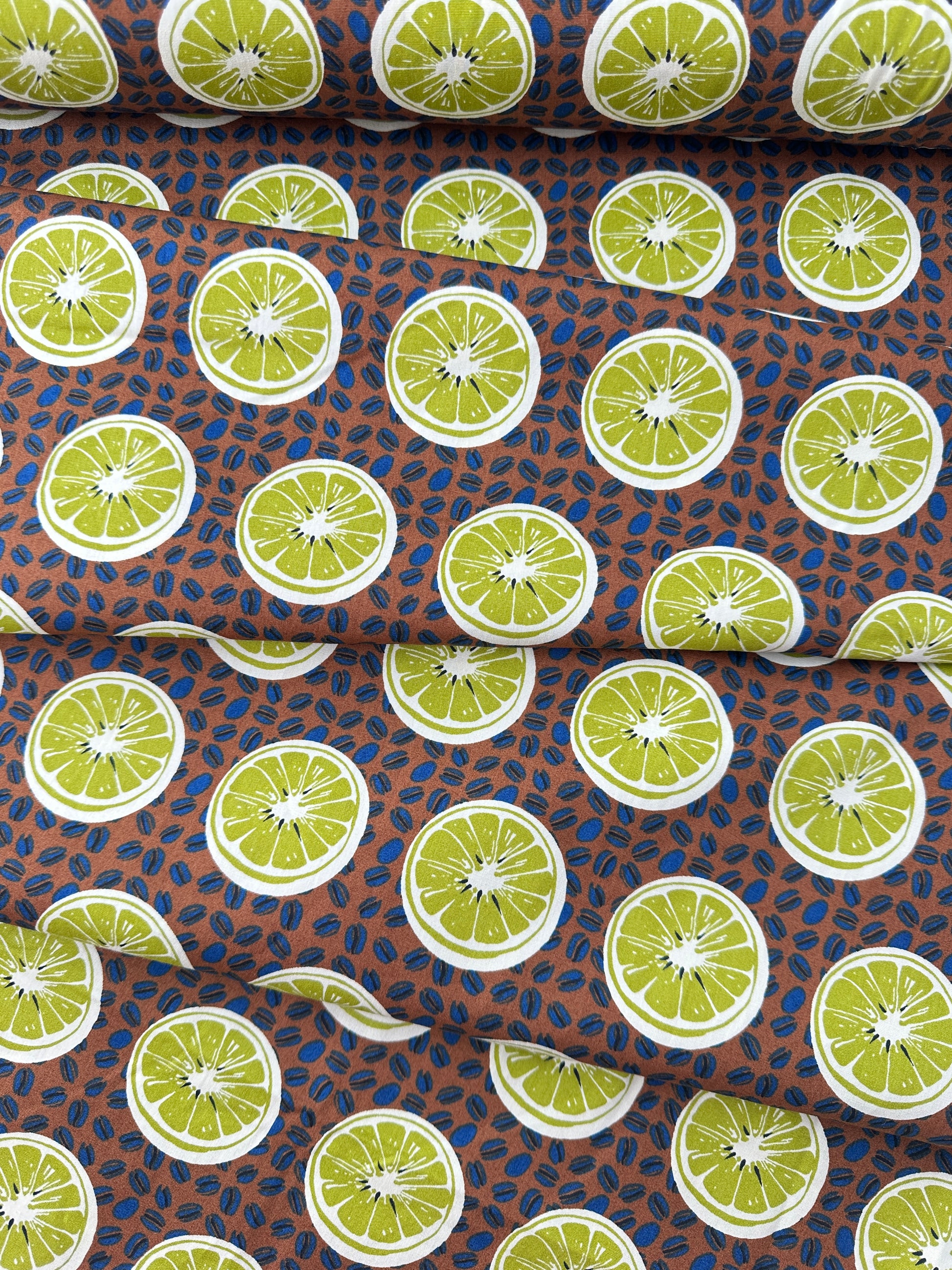 Sevenberry Cotton Poplin, Citrus Coffeebeans – Kelly Green