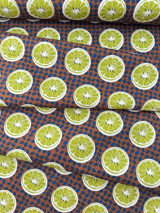 Sevenberry Cotton Poplin, Citrus Coffeebeans