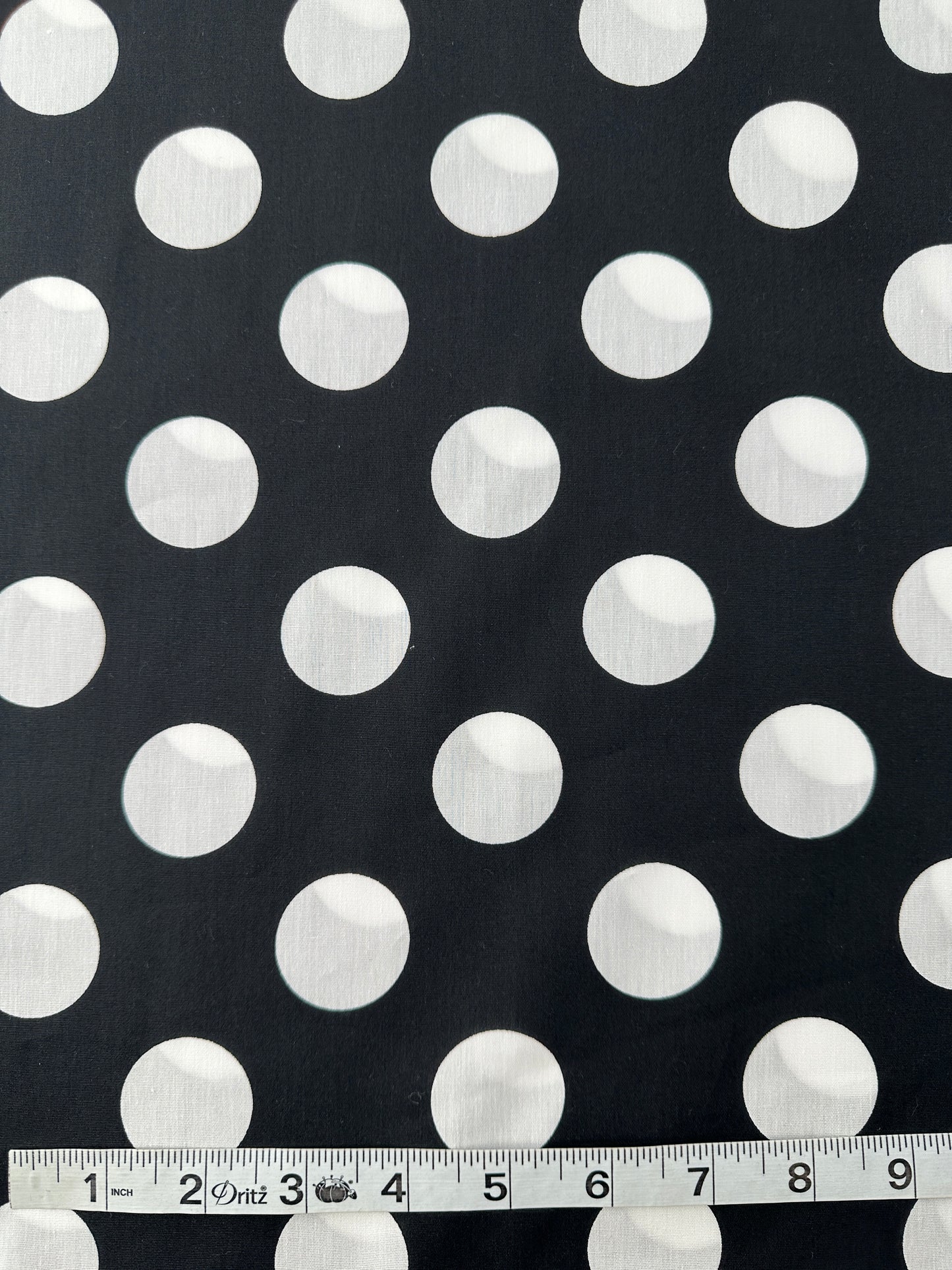 Japanese Cotton Broadcloth, Big Dots, Black & White
