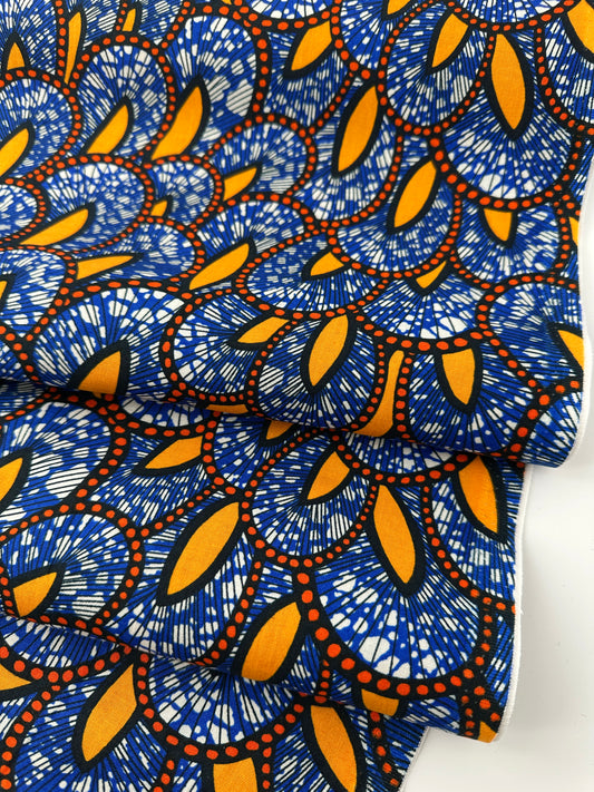 Japanese Cotton Sheeting, African Style Prints – Cobalt