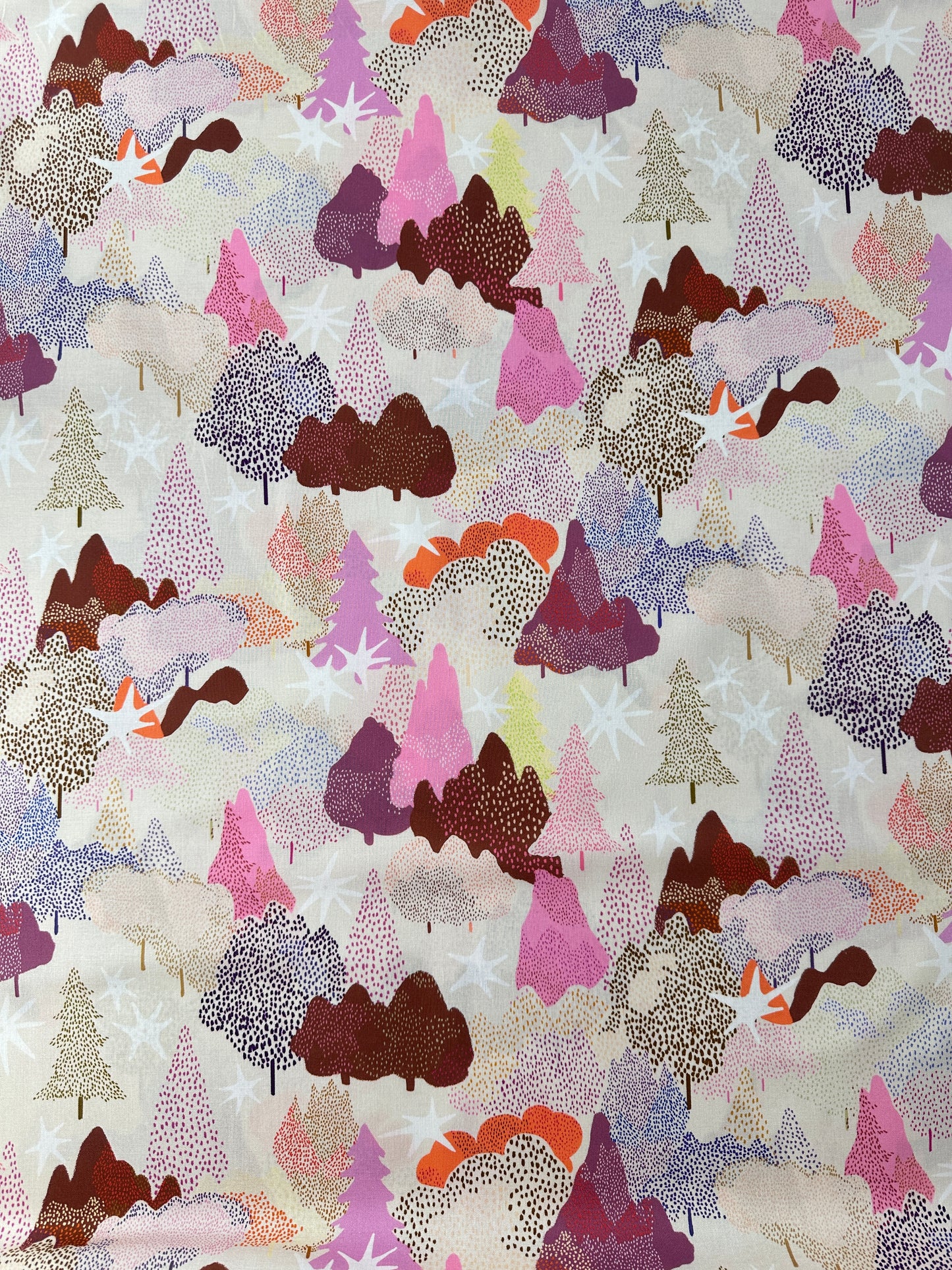 Japanese Cotton, Sheeting, Trees – Dark Brown