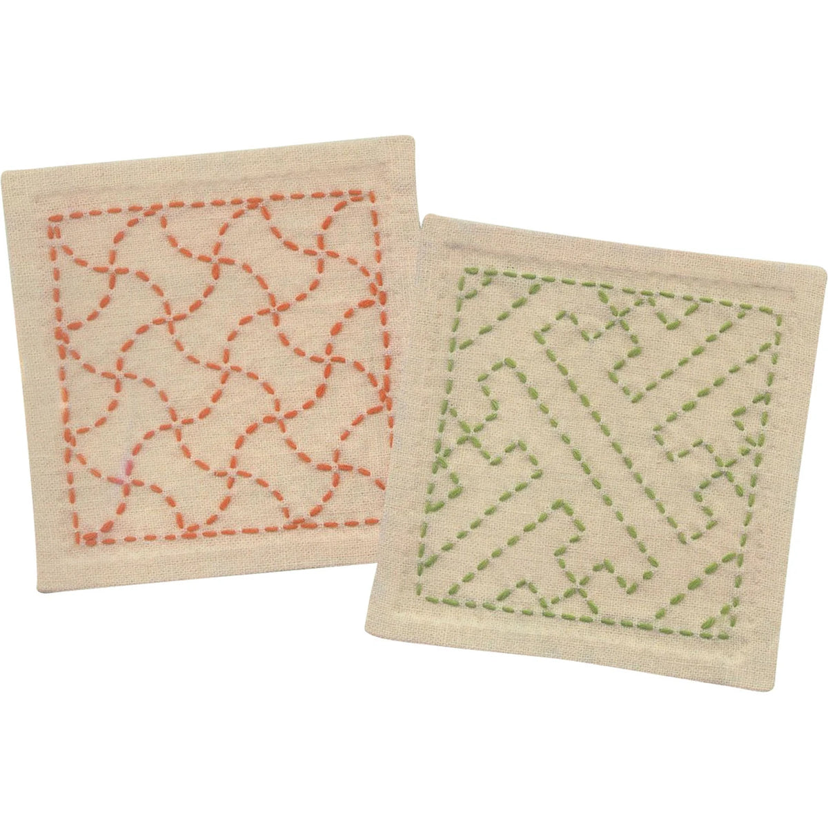 Sashiko Coaster Set, 2 coasters