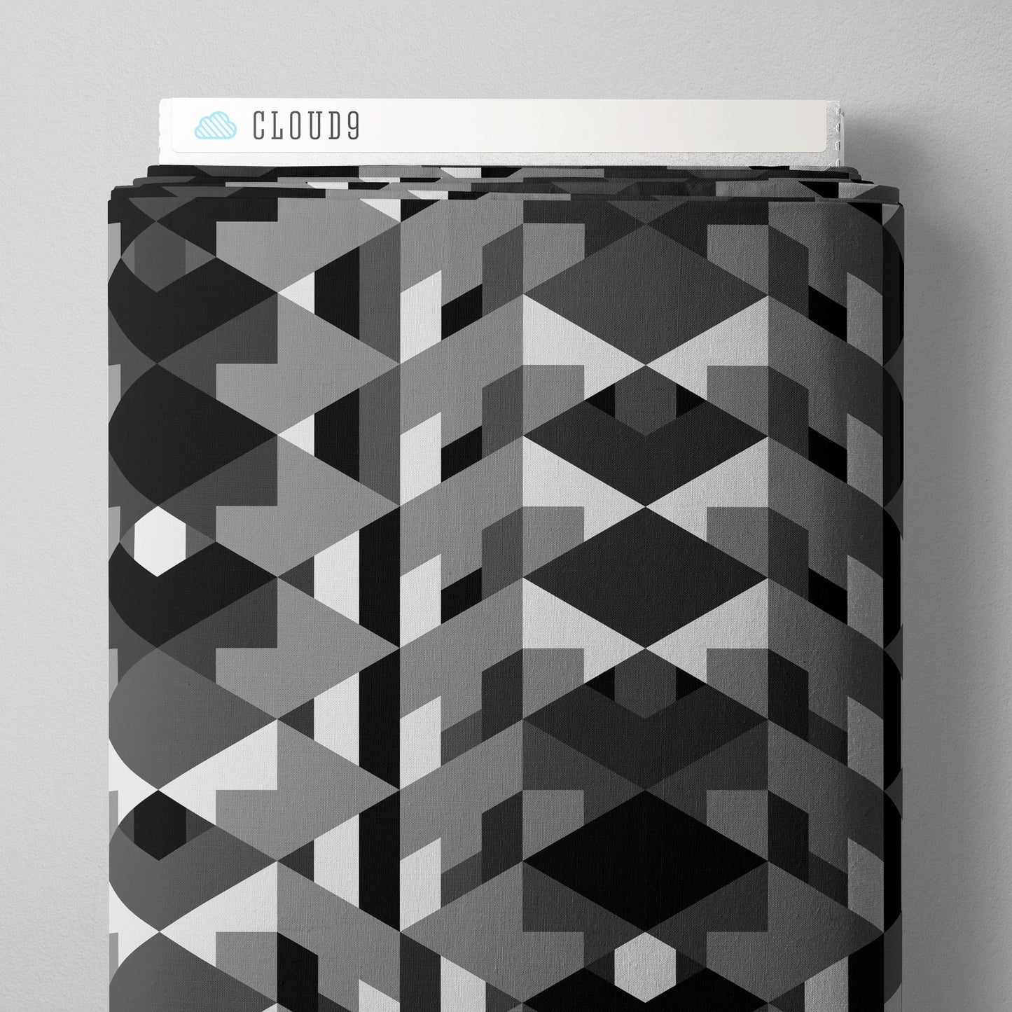 Cloud 9, Rayon Challis, Frank Lloyd Wright Embellish - Gray/Black