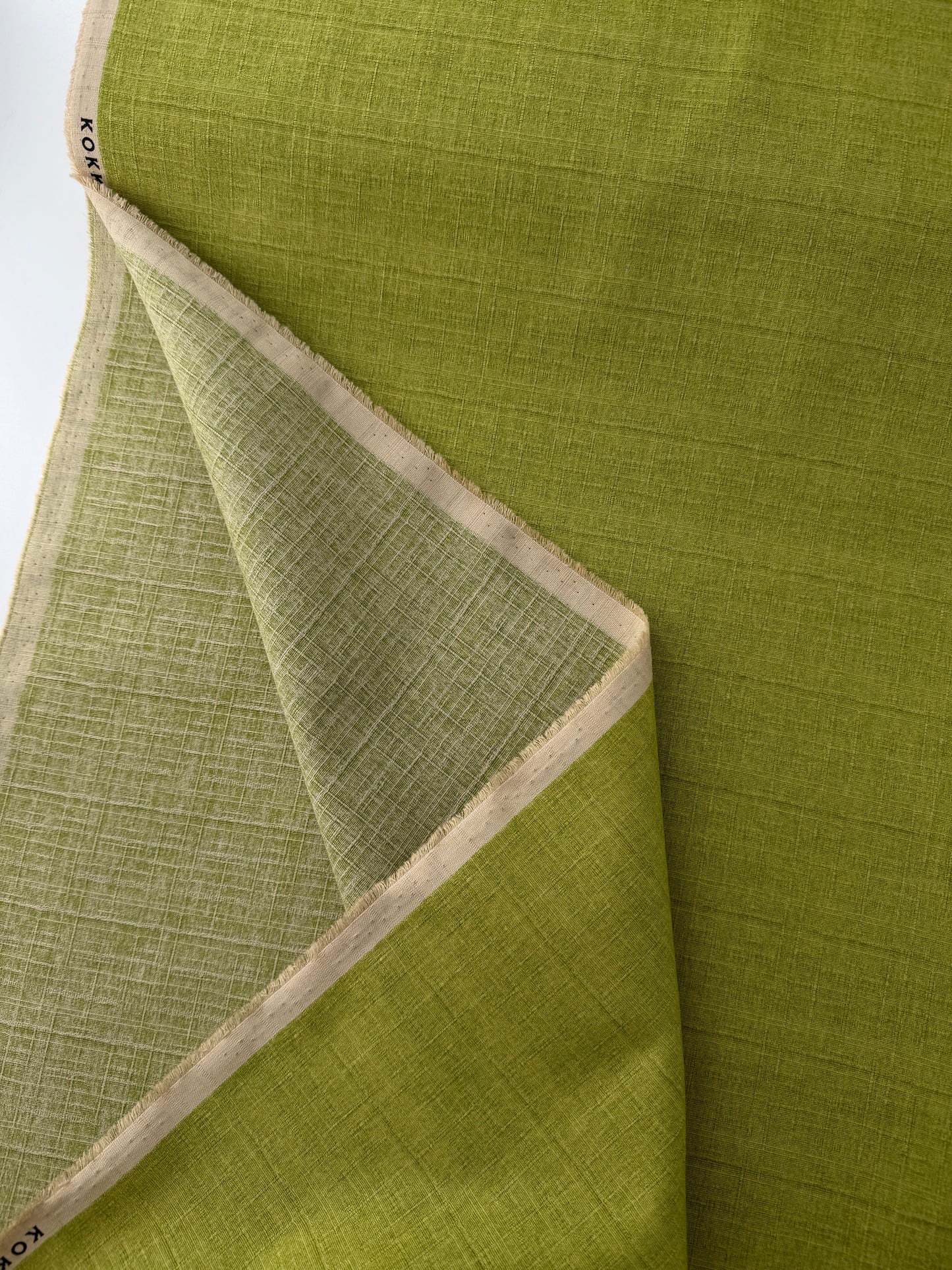 Kokka Cotton Dobby, Tsumugiya Plain - Green