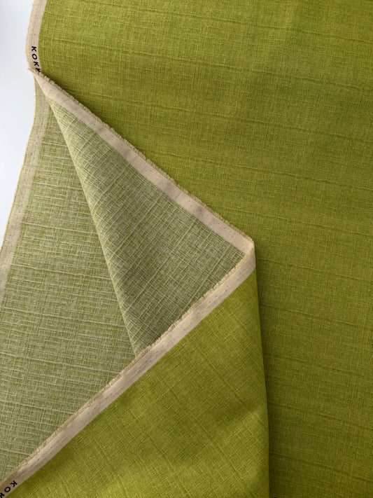 Kokka Cotton Dobby, Tsumugiya Plain - Green