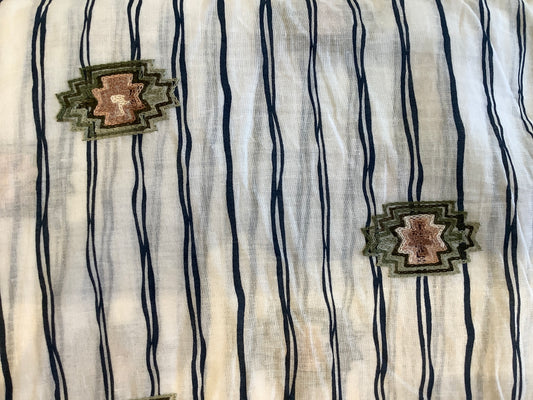 Cotton Lawn, Embroidered Print
