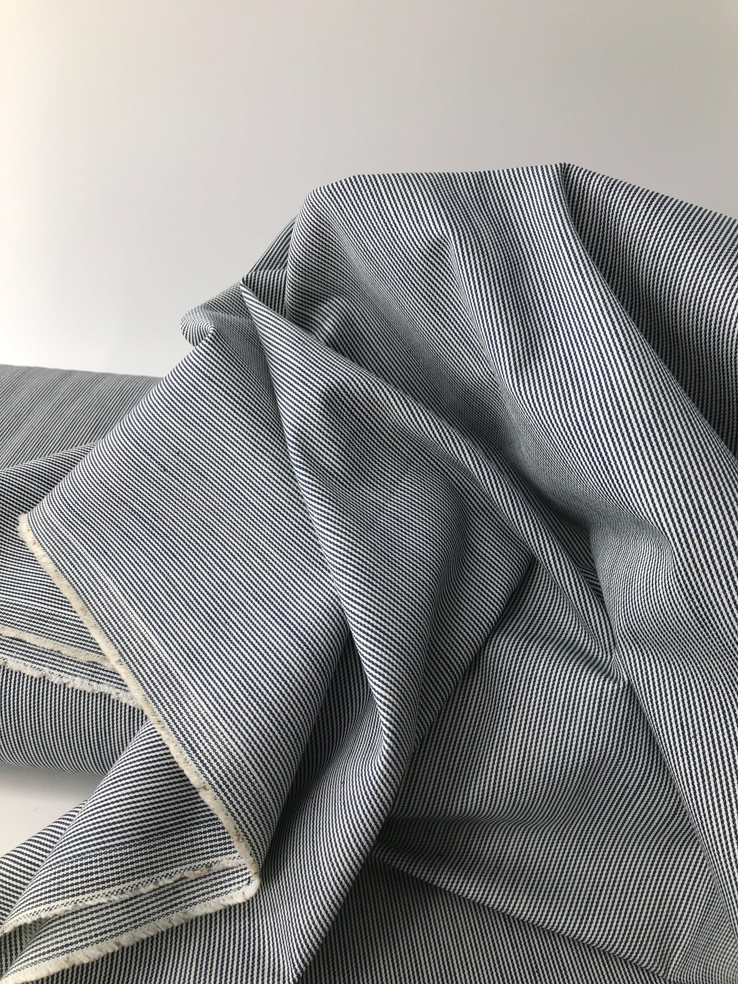 Denim, Cotton Stretch, Railroad Mini Stripe 9 oz.