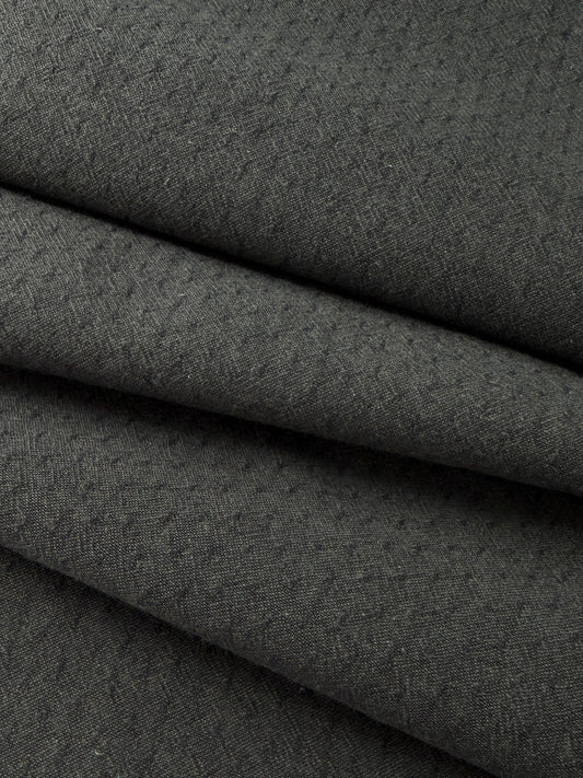 Japanese Cotton Yarn Dye Shirting, Black Tonal Dobby
