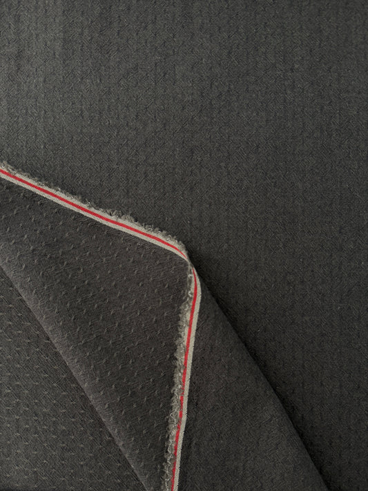 Japanese Cotton Yarn Dye Shirting, Black Tonal Dobby