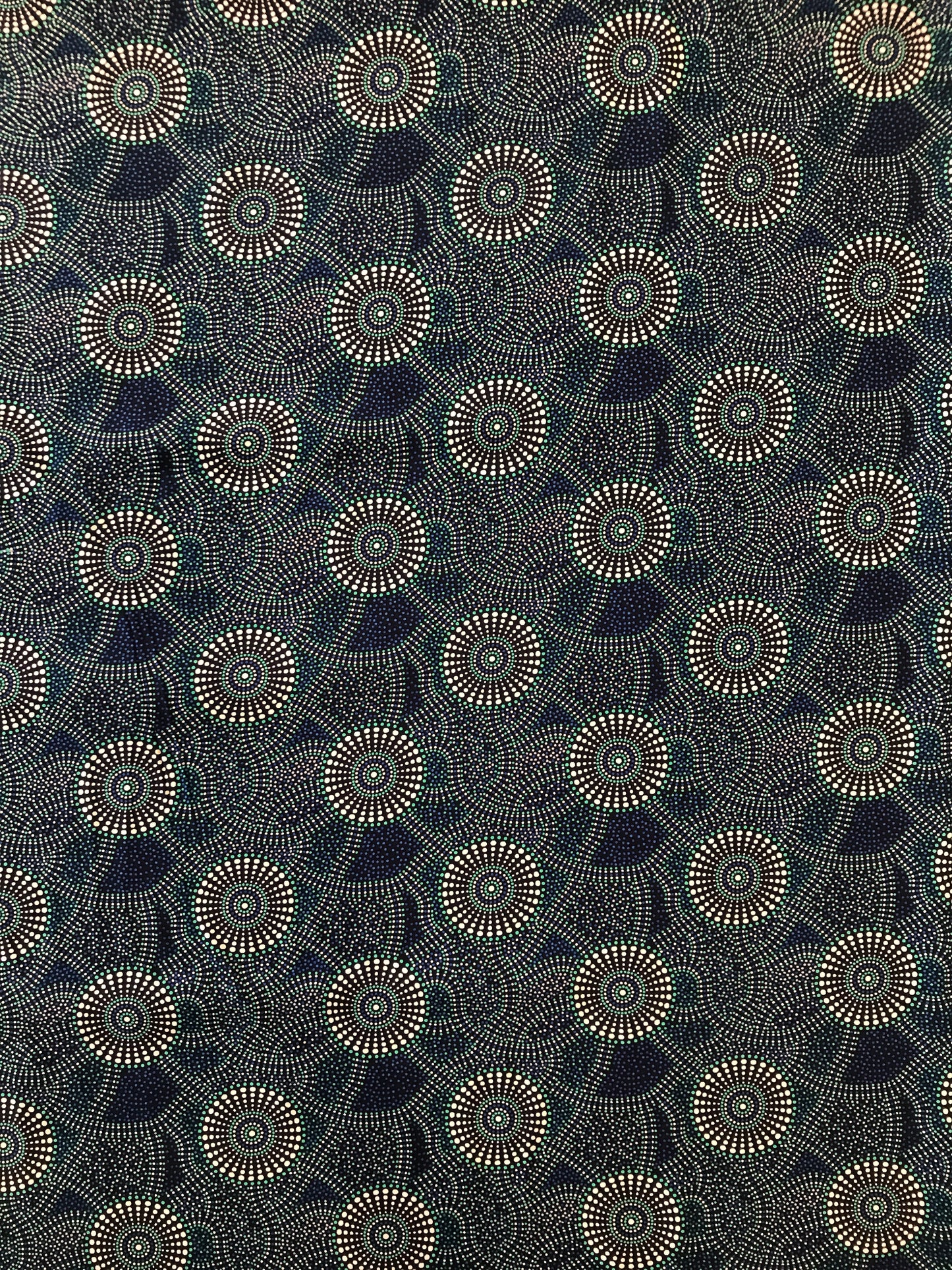Rayon, Aboriginal Print, Kangaroo Path 2, Blue