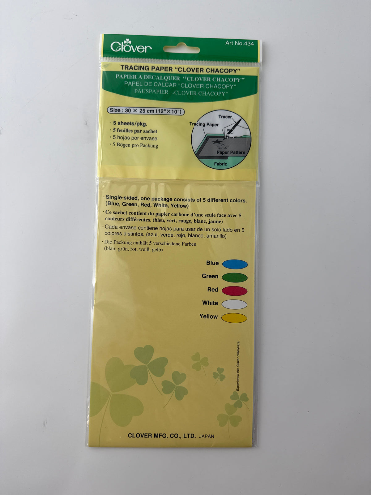 Clover Chacopy Carbon Tracing Paper, 5 colors