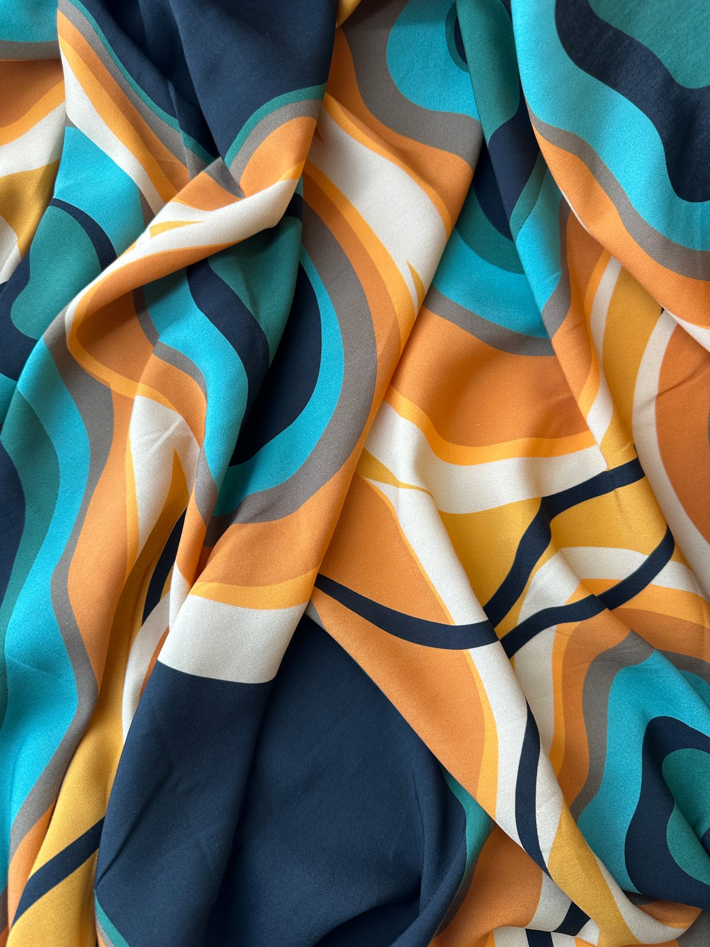 Viscose Challis, Free Form Print